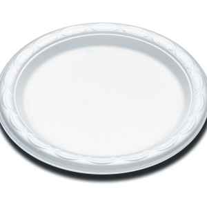 Envirofoam® 9" Round White PS Plate