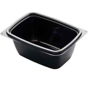 FreshServe® 7.1" x 5.3" Black PET Container, 32 oz.