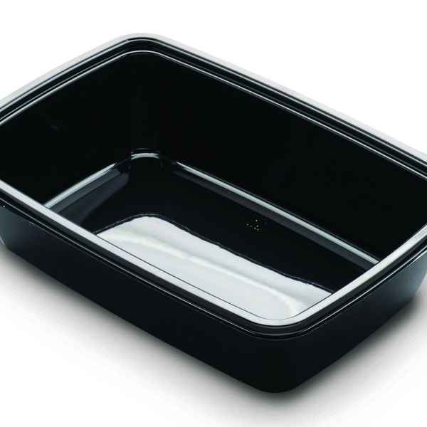 FreshServe® 10.5" x 7.1" Black PET Container, 64 oz.