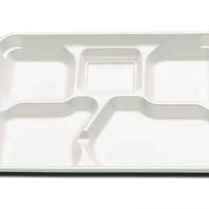 Envirofoam® 10.4" x 8.3" White PS 5-Comp. Tray