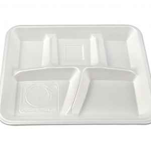 Envirofoam® 10.4" x 8.3" White PS 5-Comp. Tray (ChooseMyPlate.gov)
