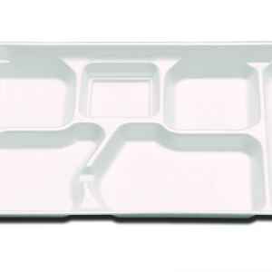 Envirofoam® 11.8" x 8.3" White PS 6-Comp. Tray