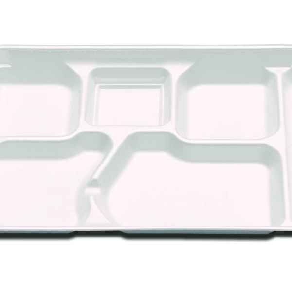 Envirofoam® 11.8" x 8.3" White PS 6-Comp. Tray
