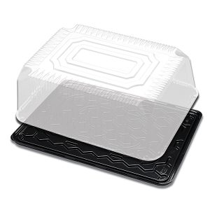 Black 1/2 Sheet OPS Cake Base w/5.2" Fluted Dome