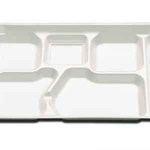 Enviroware® 11.8" x 8.3" White PS 6-Comp. Tray