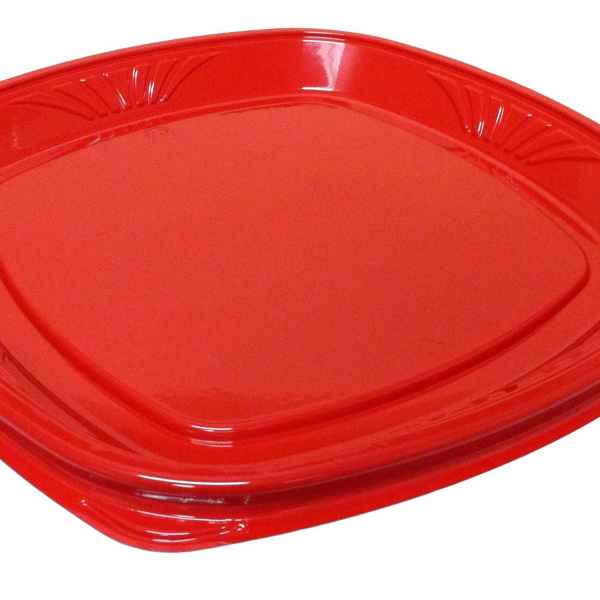 Forum® 14" Square Red PS Shallow Base