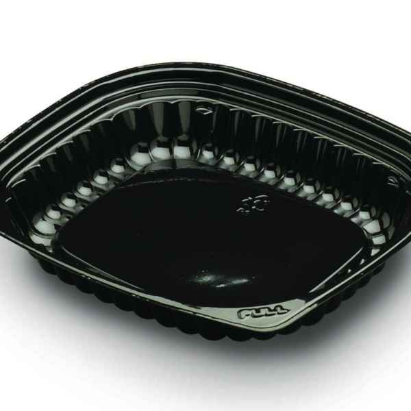 QuikPak® 7" x 6" Black PS Container, 9.1 oz.