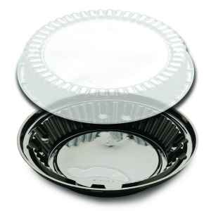 10" Black PS Pie Base w/ Low Fluted Dome for 9" PIe