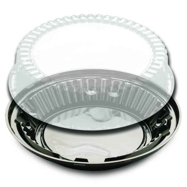 10" Black PS Pie Base w/ High Fluted Dome for 9" PIe