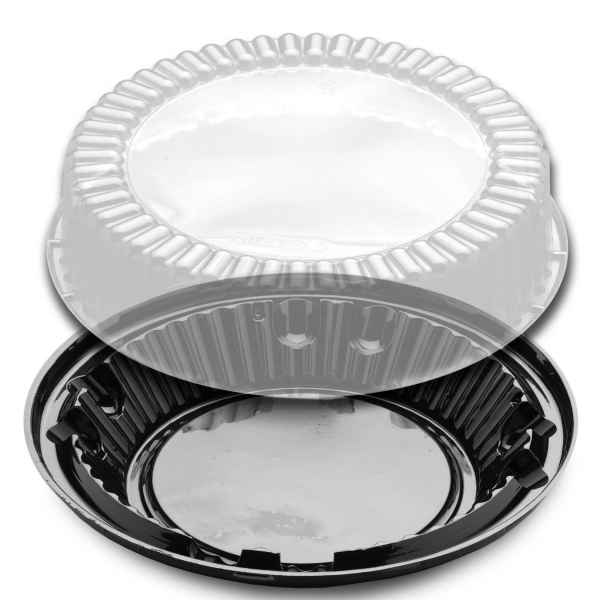 11" Black PS Pie Base w/ High Fluted Dome for 10" PIe