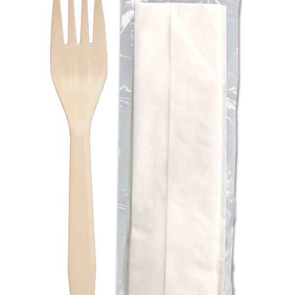 Senate™ Champagne Fork & 13X17 Napkin, Wrapped