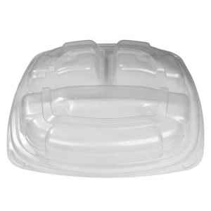 Forum Pro 9" Square PP 3-Comp. Mid Dome Anti-Fog Lid w/4 Vents