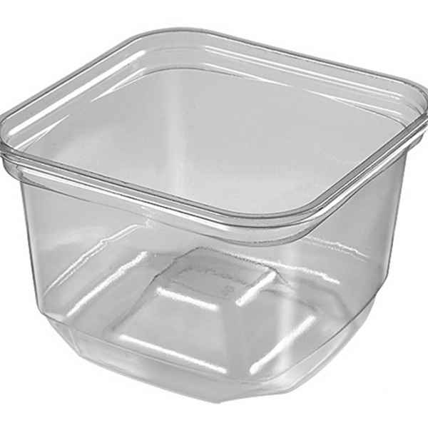 FreshServe® Square PET Container w/Dome Bottom, 16 oz.