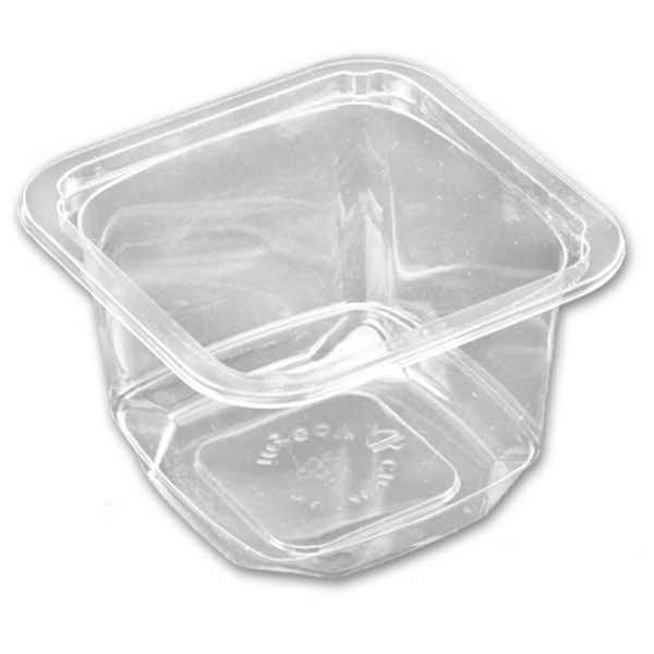 FreshServe® Square PLA Wide Flange Container, 16 oz.