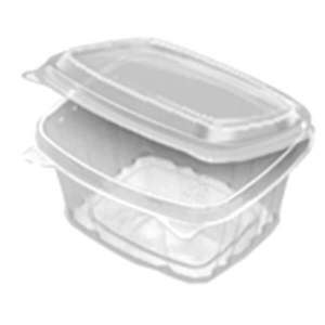 D&W Fine Pack VH16PC1 VersaPak 16 oz. Recyclable Square Hinged Take Out Deli  Container - 220/Case