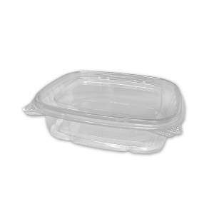 D&W Fine Pack VH64PC1 VersaPak 64 oz. Recyclable Hinged Take Out Deli  Container with Flat Lid - 110/Case