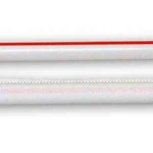 7.75" Giant White/Red Striped PP Straw, Wrapped